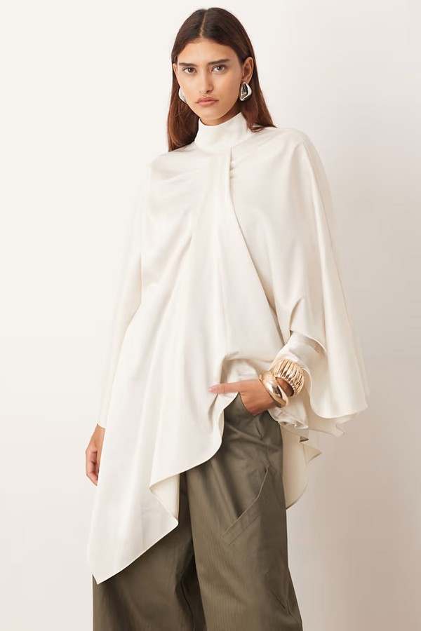 High Neck Drape Cape Top  from ARRANGE