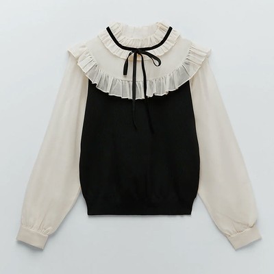 Contrast Organza Sweater from Zara