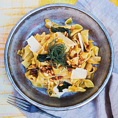 Pasta Al Dente With Sage, Butter & Pine Nuts