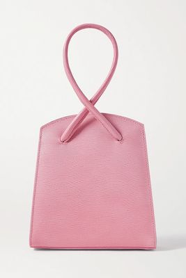 Twisted Small Lizard-Effect Leather Tote from Little Liffner