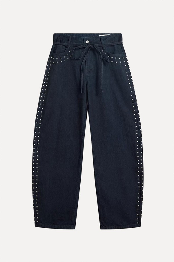 Baggy Barrel Jeans With Studs from Bershka