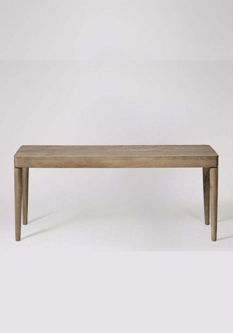 Bjorn Wood & Brass Six Seat Dining Table 