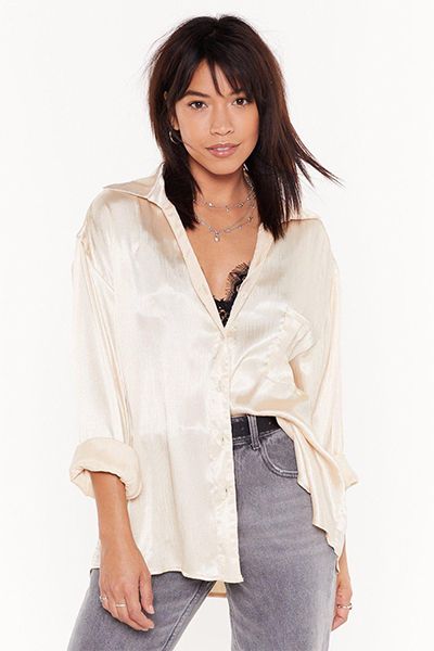 Satin For Glory Oversized Shirt