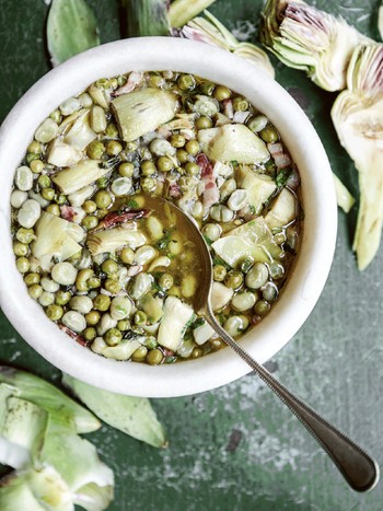 Broad Bean, Artichoke & Pea Stew