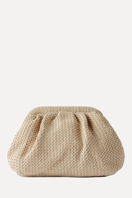 Neutral Woven Clutch Bag from Mint Velvet