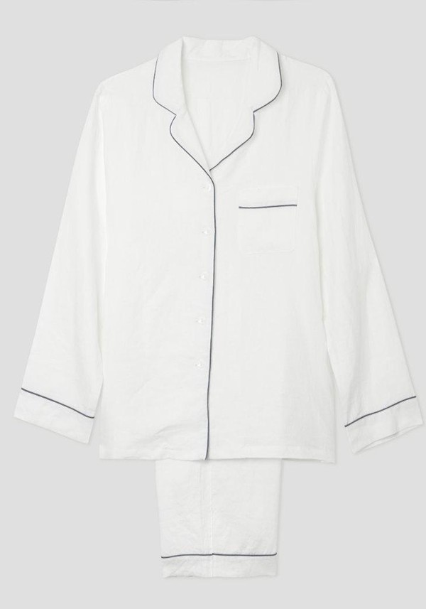 White Linen Pyjamas from Piglet In Bed