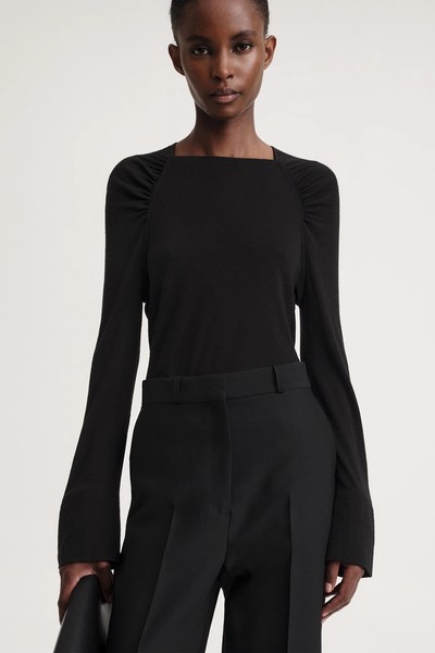 Gathered Shoulder Jersey Top from Totême