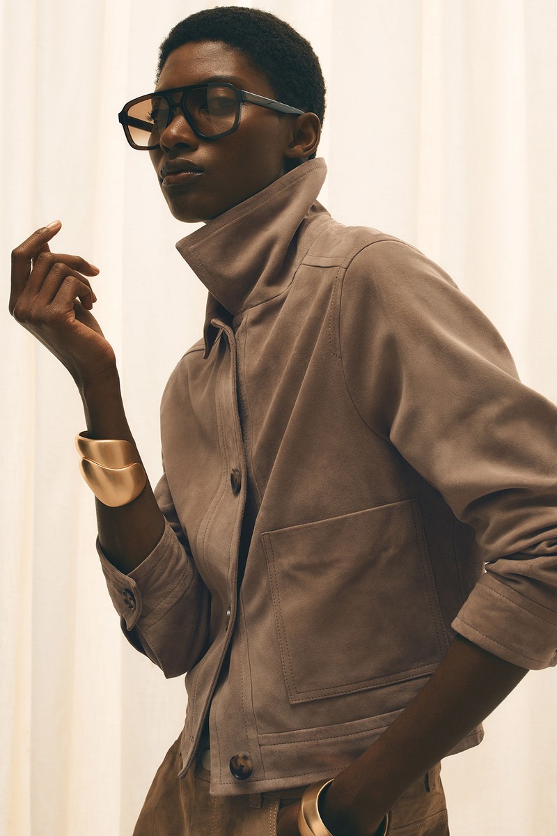 Sonny Suede Cropped Trucker Jacket 