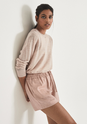 Lacey Linen Blend Drawcord Shorts