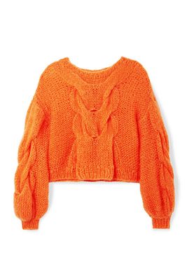 Oversized Cable and Open-Knit Mohair-Blend Sweater from Loewe