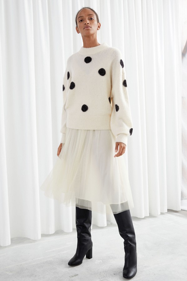 Layered Tulle Midi Skirt