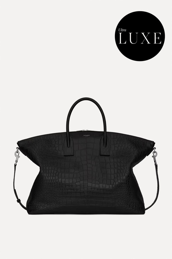 Giant Croc-Effect Leather Tote Bag from Saint Laurent