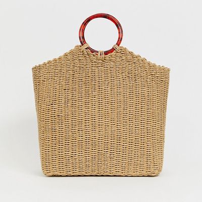 Straw Bag With Resin Handle from Whistles