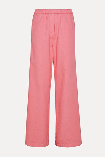 Oversized Palazzo Pants In Cotton Canvas