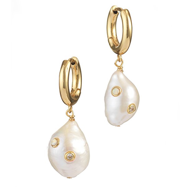 Gertrude Pearl Hoop Earrings from Anni Lu