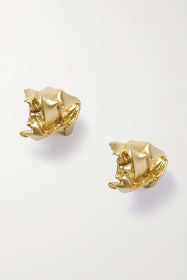 Crunched: A Tale of Abandoned Legal Strategies Recycled Gold Vermeil Earrings from Completedworks + NET SUSTAIN