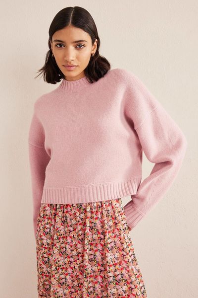 Brushed Wool Cropped Jumper from Boden