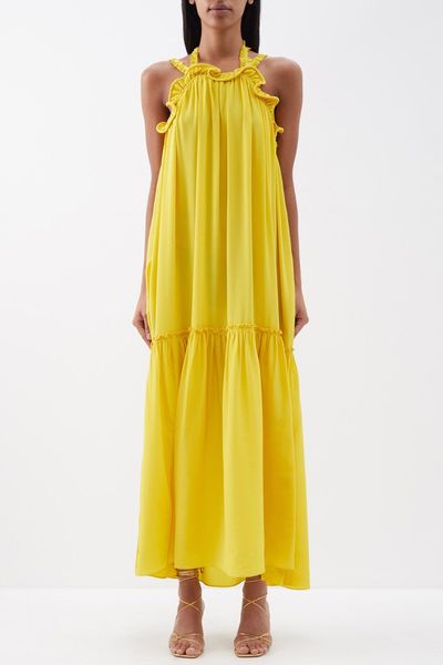 Celeste Silk-Crepe Halterneck Dress from Ulla Johnson