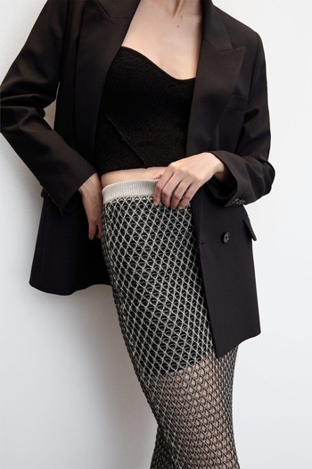 Openwork Knitted Lurex Skirt from Mango