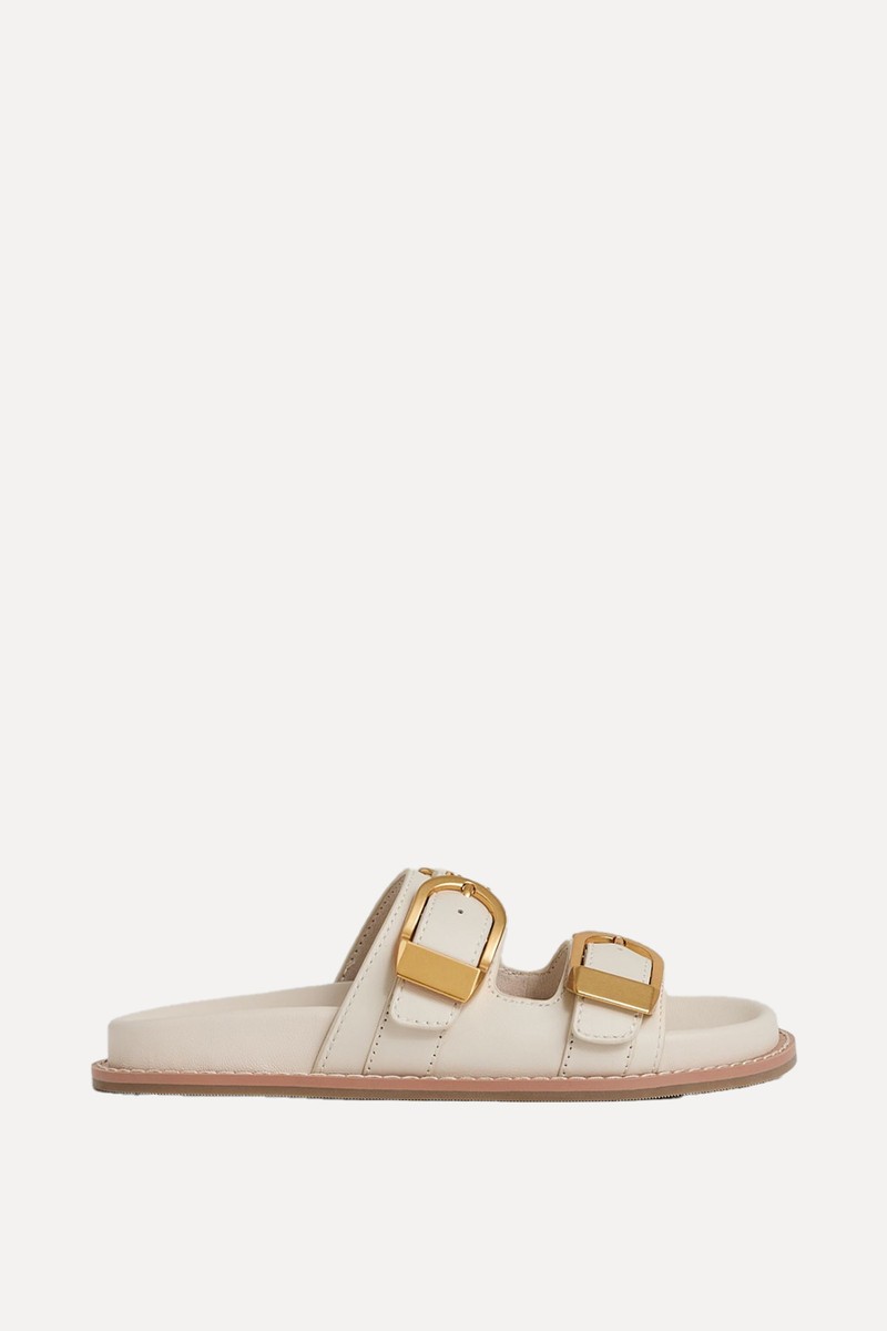 Ella Leather Buckled Slip-On Sandals from Reiss