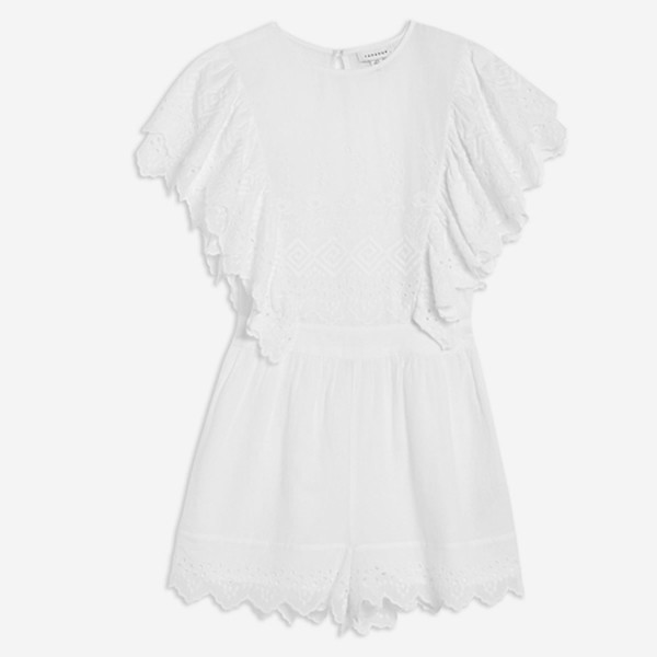 Broderie Flute Sleeve Playsuit from Topshop