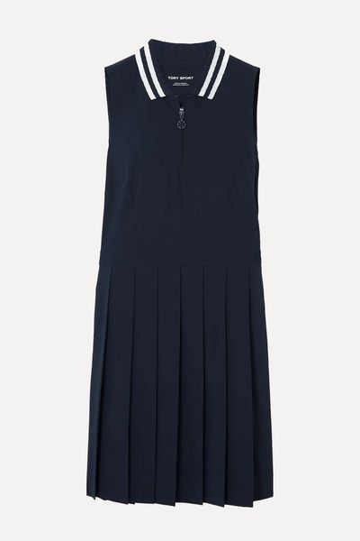 Pleated Stretch-Jersey Tennis Dress from Tory Sport