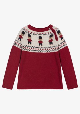 Patachou reindeer-knit jumper - Red