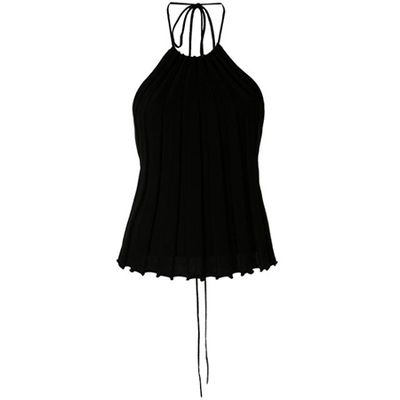 Pleated Backless Top