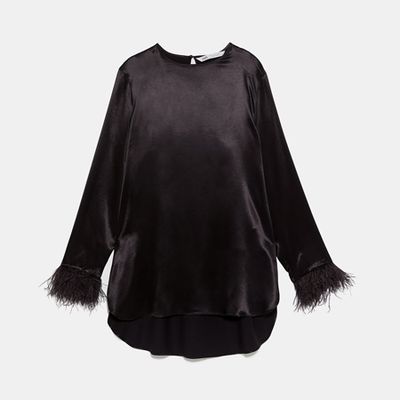 Feather Cuff Blouse from Zara