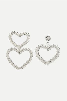 Embellished Asymmetric Heart Earrings from Magda Butrym