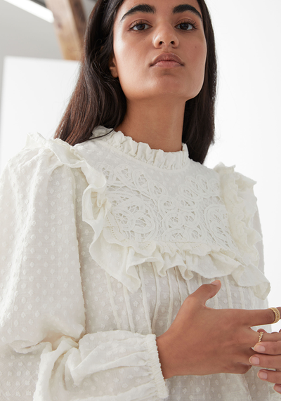 Embroidered Ruffle Blouse from & Other Stories