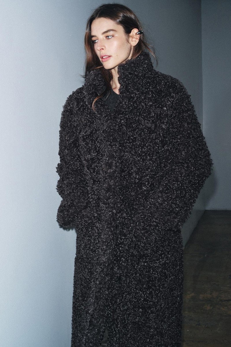 Long Faux Shearling Coat