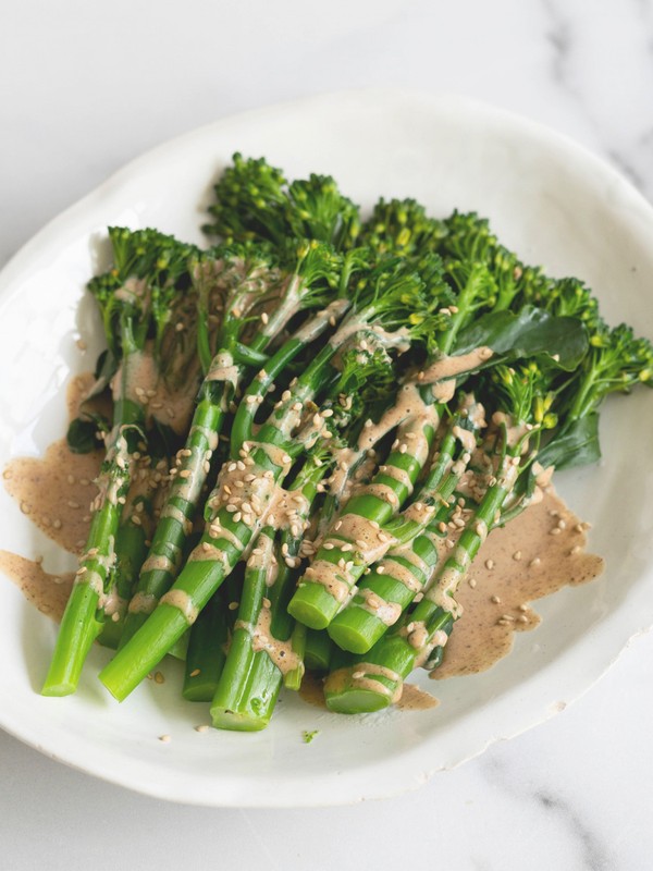 Tenderstem Broccoli With Miso Almond Dressing