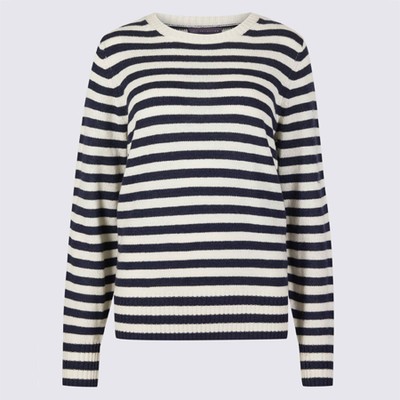 Lambswool Rich Round Neck Striped Jumper