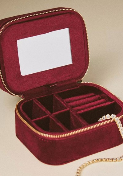 Arlet Flocked Velvet Jewellery Box