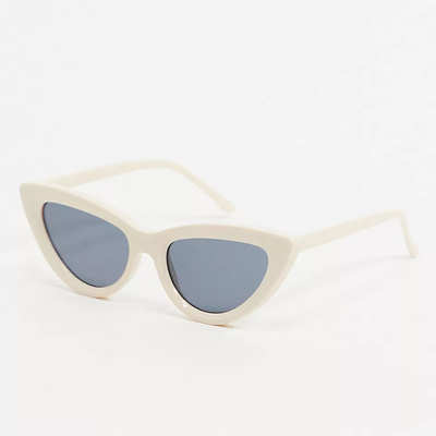 Recycled Frame Cat Eye Bevelled Sunglasses from ASOS Design