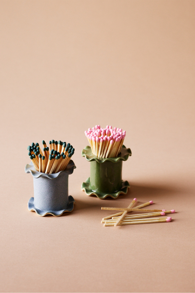 Frilly Ceramic Matchstick Pot from Quinn Says