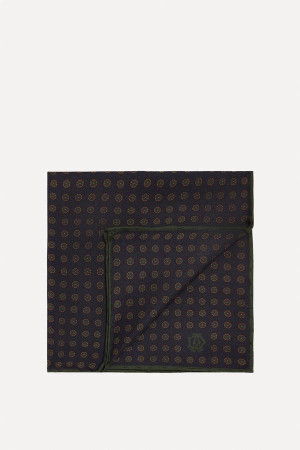 Silk Circular Medallion Pocket Square from Dunhill