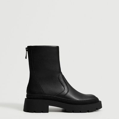 Leather Boots With Track Sole  from Mango