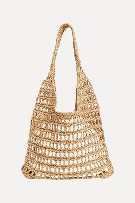 Straw Drawstring Tote Bag from M&S Collection