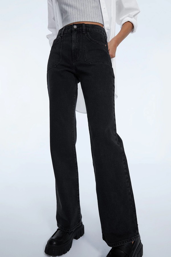 Flared Vintage Jeans With Pockets