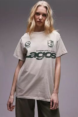 Graphic Sporty Lagos Oversized Top from Topshop