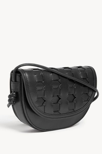 Leather Woven Saddle Bag