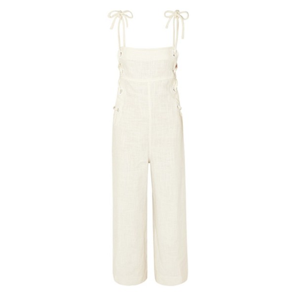Bob Lace-Up Linen-Blend Jumpsuit