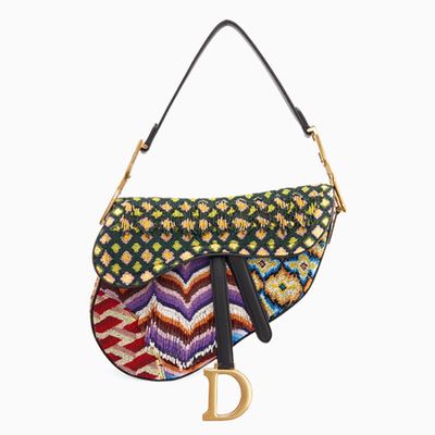 Saddle Bag In Embroidered Canvas from Dior