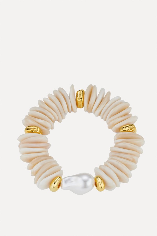 Statement Chip & Stationed Pearl Bracelet from Orelia