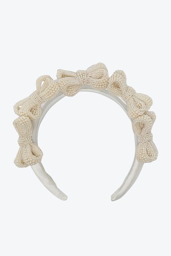 Barbarella Pearl-Bow Headband  from Jennifer Behr 