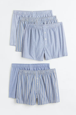 5-Pack Woven Cotton Boxer Shorts from H&M