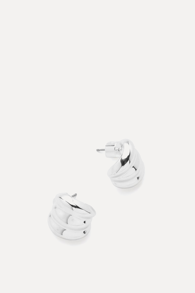 Curved Layered Stud Earrings