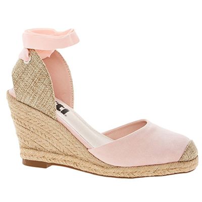 Pink Tie Espadrille Wedges